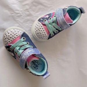 Skechers Girl's Toes Twinkle Sparks-Stormy Bright Sneaker size 5 toddler